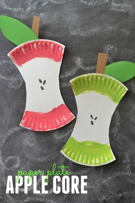 Fun Fall Crafts for Kids - Paper Plate Apple Core - Cool Crafts Ideas for Kids to Make With Paper, Glue, Leaves, Corn Husk, Pumpkin and Glitter - Halloween and Thanksgiving - Children Love Making Art, Paintings, Cards and Fall Decor - Placemats, Place Cards, Wall Art , Party Food and Decorations for Toddlers, Boys and Girls http://diyjoy.com/fun-fall-crafts-kids September Kids Crafts, Back To School Crafts For Kids, Apple Crafts, Fall Crafts For Toddlers, Apple Core, Paper Plate Crafts For Kids, Arts And Crafts For Adults, Arts And Crafts For Teens, Apple Craft