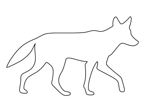 Coyote pattern. Use the printable outline for crafts, creating stencils, scrapbooking, and more. Free PDF template to download and print at http://patternuniverse.com/download/coyote-pattern/ Coyote Silhouette, Doodle Template, Draw Zentangle, Coloring Crafts, Animal Outline, Dog Patterns, Free Printable Crafts, Animal Templates, Animal Stencil