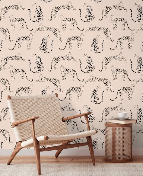 Pink Animal Wallpaper, True Wallpaper, Room Decor Pink, Tiger Wallpaper, Scandinavian Wallpaper, Thick Wallpaper, Wallpaper Home Decor, Boho Wallpaper, Wallpaper Walls Decor