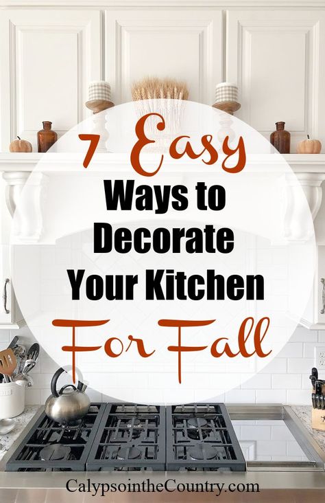 Fall Decor Cabinets, Large Island Fall Decor, Neutral Fall Kitchen Decor Ideas, Fall Mantel Decorating Ideas 2023, Kitchen Counter Corner Fall Decor, Fall Decor For Kitchen Cabinets, Fall Kitchen Decor Open Shelves, Fall Decor On Top Of Kitchen Cabinets, Fall Kitchen Decor 2023