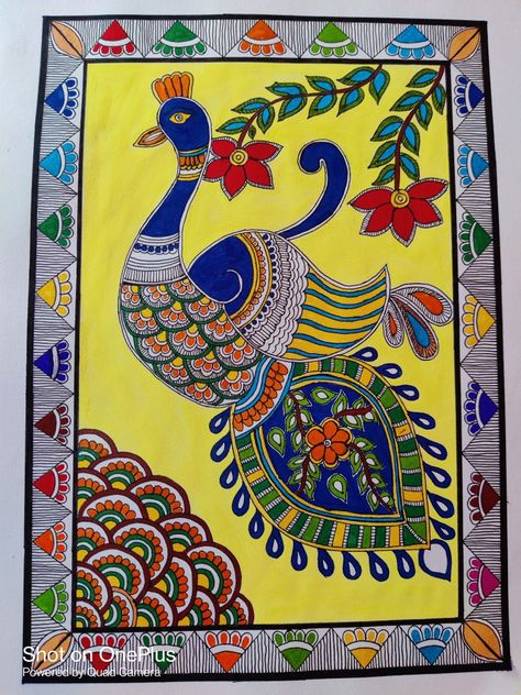 Jaipuri Art Paintings, Peacock Madhubani Art, Manjusha Painting, Madhubani Art Easy, Patachitra Art, Sequence Art, Madhubani Motifs, Animal Sketches Easy, Eid Photoshoot