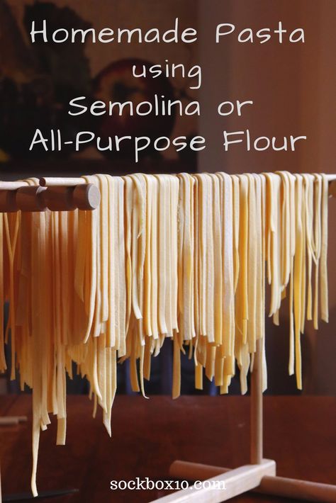 Homemade Pasta Semolina Flour, Homemade Pasta With Semolina Flour, Homemade Semolina Pasta, Semolina Pasta Dough, Homemade Spaghetti Noodles, Semolina Pasta Recipe, Homemade Pasta Recipes, Homemade Pastas, Semolina Recipe