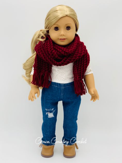 doll scarf crochet pattern Archives - Crown Country Crochet Winter Scarf Crochet Pattern, Crochet Patterns For Dolls, Winter Scarf Crochet, Country Crochet, Doll Scarf, Crochet Doll Clothes Free Pattern, Back Post Double Crochet, Front Post Double Crochet, Clothes Crochet