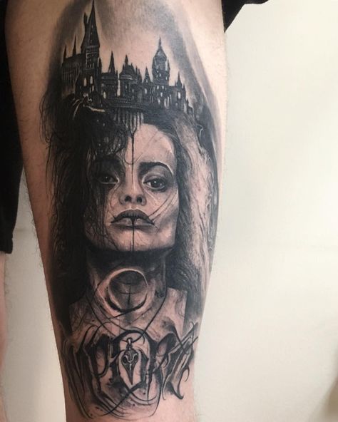 HEALED Bellatrix Lestrange ✨ Thank you @mikec1911 👊 #silverbackink #hustlebutterdeluxe #fkirons #bellatrixlestrange #dermalizepro Bellatrix Lestrange Tattoo, Anrijs Straume, Freddie Mercury Tattoo, Hogwarts Tattoo, Harry Tattoos, Hp Tattoo, Marvel Tattoos, Tattoos For Women Half Sleeve, Hip Tattoos Women