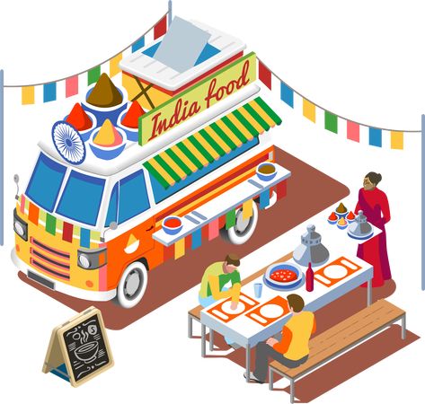 Indian Food Truck, Food Fast Food, Food Vans, Grill Food, Transparent Clipart, Food Fast, Art Png, Barbecue Grill, Food Illustrations