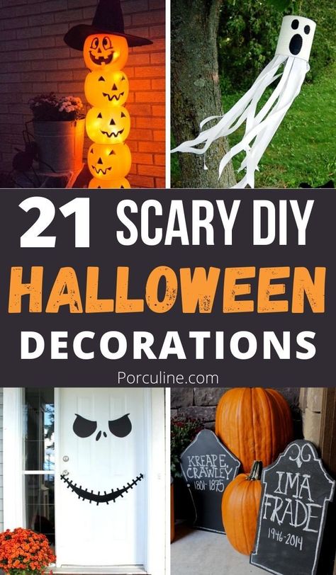 DIY Halloween Decorations Halloween Centerpieces, Fun Diy Halloween Decorations, Cheap Diy Halloween Decorations, Scary Halloween Decorations Diy, Yard Diy, Easy Diy Halloween Decorations, Classy Halloween, Halloween Wood Crafts, Easy Halloween Decorations