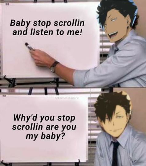 Kuroo Tetsurou X Y/n, Tetsurō Kuroo, Kuroo Haikyuu, Haikyuu Meme, Kuroo Tetsurou, Haikyuu Karasuno, Haikyuu Funny, Anime Nerd, Haikyuu Ships