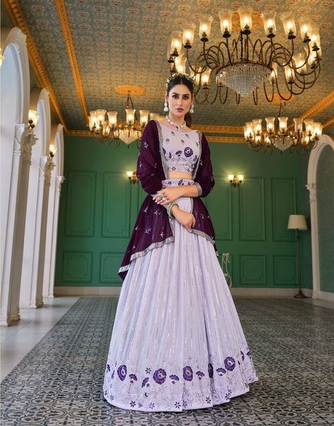 Lavender Colour Lehenga, Lavender Lehenga, Purple Lehenga, Lavender Colour, Lehenga Design, Georgette Lehenga, Party Wear Lehenga Choli, Lehenga Online, Choli Designs