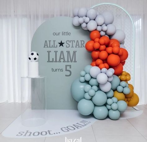 Construction Theme Party, 1st Birthday Balloons, Backdrops Kids, Boy Birthday Party Themes, Events Photography, First Birthday Party Themes, First Birthday Decorations, Sports Birthday, Birthday Balloon Decorations