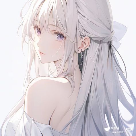 White Haired Anime Female, Mlbb Pfp, Pfp Inspiration, Oc Pictures, White Gif, Korean Anime, Girl Pfp, Pfp Anime