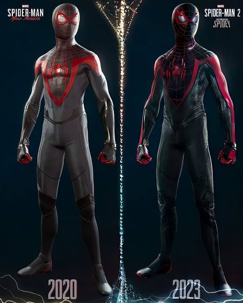 "𝐍𝐄𝐖 𝐒𝐔𝐈𝐓! 𝐒𝐀𝐌𝐄 𝐎𝐋𝐃 𝐌𝐄!" Peter's Advanced Suit V1 (𝘔𝘢𝘳𝘷𝘦𝘭'𝘴 𝘚𝘱𝘪𝘥𝘦𝘳-𝘔𝘢𝘯) vs Advanced Suit V2 (𝘔𝘢𝘳𝘷𝘦𝘭'𝘴 𝘚𝘱𝘪𝘥𝘦𝘳-𝘔𝘢𝘯 2) Man, the trailer for… Mcu Symbiote Spiderman, Miles Morales Symbiote Suit, Insomniac Spiderman Symbiote, Spiderman 2 Ps5, Spider Man 2 Ps5, Spiderman Images, Man Video, Symbiote Spiderman, Marvel Games