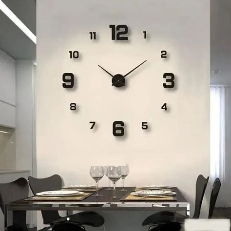 Creative Frameless DIY Wall Clock Home Living Room Office Wall Decoration Wall Clock Sticker, Wall Clock Kits, 3d Wall Clock, Wall Clocks Living Room, Office Clock, Diy Wall Clock, Diy Wand, Clock Living Room, Digital Wall Clock