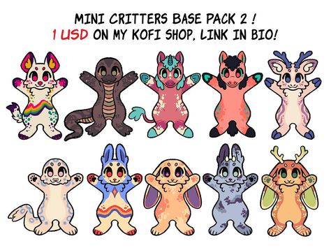 the next mini critters base is available for only 1usd on my kofi! reminder that anyone who buys me a kofi or purchases from my shop automatically gets early access to my art, comics (including my upcoming buckaroo sunday comic), free ebooks, etc! . . . #furryart #furryartist #furryfandom #furrydrawing #furrylineart #furrybase #furrybases #furrybaseart #fursona #adopt #adoptbase #adoptablebase #adoptables #furryadopt #furryadoptbase #furrycommissions #kofi #kofishop #artshop #artresource #art... Fursona Ref Sheet, Fursona Ideas, Cute Animal Art, Art Bases, Mixed Media Art Tutorials, Wolf Dog, Art Base, Cute Little Drawings, Cute Chibi