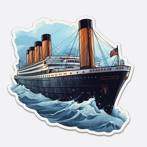 "Eternal Romance: Commemorating the Titanic's Iconic Journey through the 1997 Sticker" 1997 Sticker, Titanic 1997, Titanic Ship, Ancient Greece, Leonardo Dicaprio, Nautical Theme, Titanic, Top Artists, Stranger Things