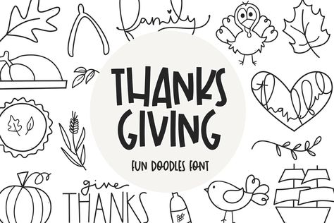 GOBBLE GOBBLE - TTF FONT This font includes 52 cute fall/autumn/thanksgiving doodles. Check the previews to see the items included! Commercial use for this font is allowed → unlimited projects → unlimited sales → no credit required Limitations of Font Purchase → You cannot sell or distribute the font file → You cannot include the font file in products as a free download → You cannot alter the font and claim as your own  This purchase is in the form of a ZIP file including only: Gobble Gobble - Doodle Font - TTF I appreciate your interest and I hope that you enjoy this font! Cute Thanksgiving Doodles, Fall Fonts Alphabet, Thanksgiving Drawings Doodles, Thanksgiving Doodles Easy, Doodles Pumpkin, November Doodles, Turkey Doodle, Thanksgiving Font, November Font