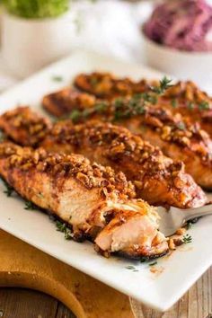 Walnut Crusted Salmon, Walnut Crust, Crusted Salmon, Maple Walnut, Healthy Foodie, Fish Dishes, Salmon Recipes, Fish And Seafood, Paleo Recipes