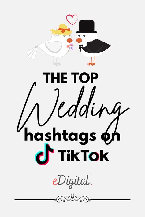 THE TOP 25 MOST POPULAR WEDDING HASHTAGS ON TIKTOK Cute Wedding Hashtags, Ranking List, Wedding Hashtag, Most Popular, Popular Wedding