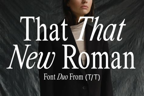 That That New Roman is a stunning upper and lowercase text serif that works beautifully for branding projects and especially body text. It is condensed and refined to work for body copy and headlines. It hits all the right notes of nostalgia and retro vibes while remaining contemporary. The condensed nature of this font makes […] Get your free download of the That That New Roman Font now at Free Font Download! New Roman Font, Condensed Font, Roman Fonts, Type Inspiration, Font Duo, New Times, Serif Typeface, Retro Font, Sans Serif Fonts