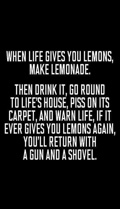 When life gives you lemons Bad Assery Quotes Woman, Bad Assery Quotes, Wall Quotes Bedroom, Quote For The Day, 21 February, Say Word, British Humor, Seriously Funny, Funny As Hell