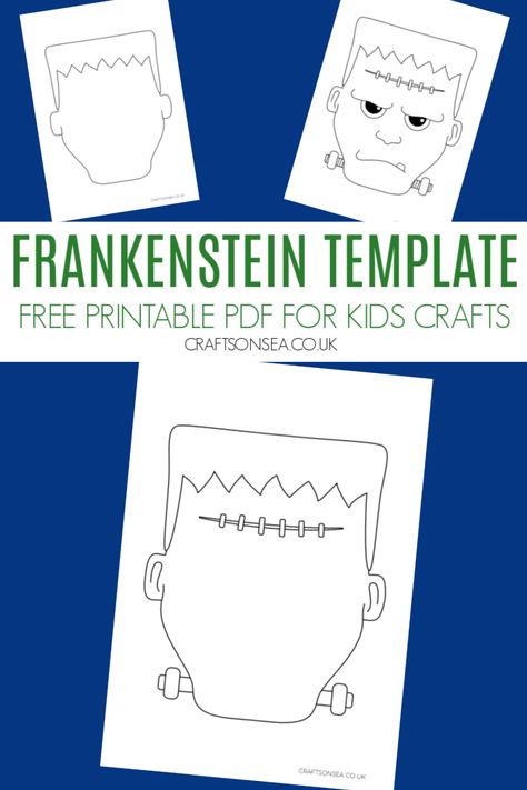 Frankenstein Template, Homeschool Halloween, Kids Halloween Crafts, Frankenstein Craft, Free Halloween Coloring Pages, Template Free Printable, Book Cartoon, Halloween Worksheets, Witch Potion