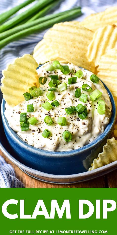 Creamy Clam Dip - packed with juicy clams and irresistibly delicious flavor. This family recipe is easy to make and always a party favorite! Oyster Dip Recipes, Best Clam Dip Recipe, Clam Dip Recipe, Cheese Ball Dip, Clam Dip, Bagel Dip, Pimento Cheese Dip, Crab Rangoon Dip, Seafood Dip