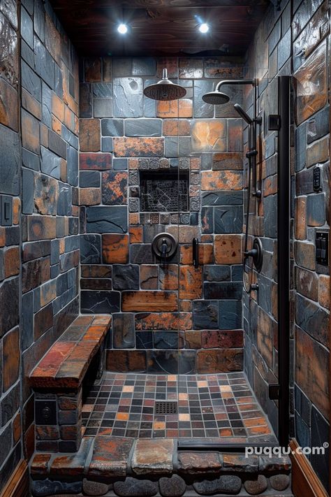 Rustic Bathroom Shower, Showers Ideas, Doorless Shower, Ideas Bathroom Decor, Cabin Bathrooms, Bathroom Decor Ideas Themes, Rustic Bathroom Designs, Bathroom Decor Ideas Colors, Zen Decor