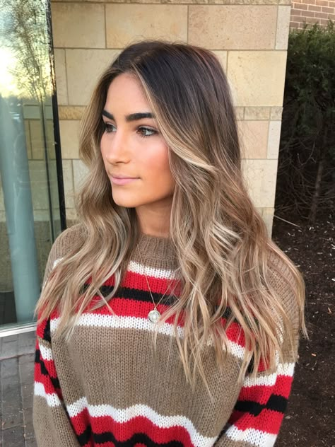 Ombre And Balayage Hair, Flambalayage Hair, Rich Bronde Balayage, Half Balyage Long Hair, Loved In Bronde Balayage, Brunette With Money Piece Bangs, Balayage Extensions Before And After, Brown Baylage Hair Blonde, Brown Base Balayage