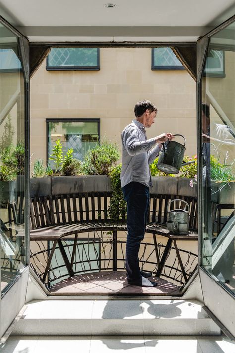 Plants On Balcony, Architecture Program, Watering Plants, Famous Houses, Work Images, Balcony Plants, In This House We, Roof Terrace, Rooftop Terrace