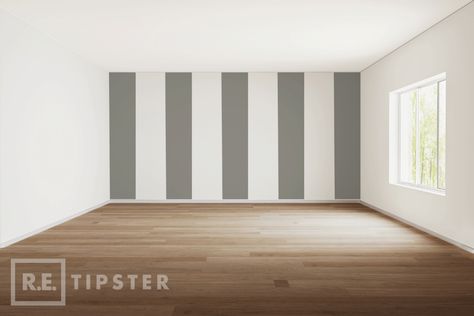 12 Cool Painting Techniques To Change The Size Of Any Room - REtipster Long Room Paint Ideas, How To Make A Narrow Room Look Wider, Wall Paint Effects, Painting Horizontal Stripes, Long Narrow Rooms, Fun List, Narrow Rooms, Long Room, House Paint Interior