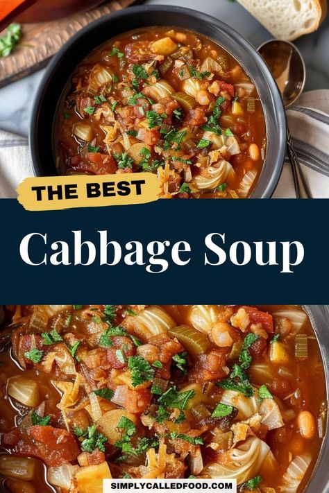 Cabbage Soup Recipe Soup In A Crock Pot, Cook Cabbage, Easy Cabbage Soup, Cabbage Soup Recipe, Instant Pot Slow Cooker, Vegetarian Diets, Cooked Cabbage, Sausage Soup, Comfort Soup