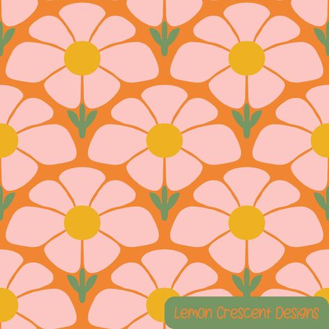 Call Illustration, 60s Print, Wallpaper Minimal, Retro Flower Pattern, 60s Patterns, Minimal Patterns, Animal Crochet, Stained Glass Flowers, Motif Vintage