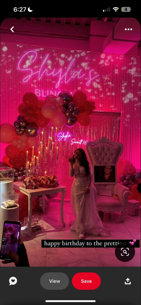 party Glitz And Glam Sweet 16 Party Ideas, Pink Sweet 16 Backdrop, Vip Sweet 16 Party Ideas, 18th Birthday Party Venue Ideas, Birthday Venue Aesthetic, Pink Sweet 16 Birthday Party, Places To Go For Sweet 16 Birthday, Fiesta Sweet 16, Pink Out Sweet 16