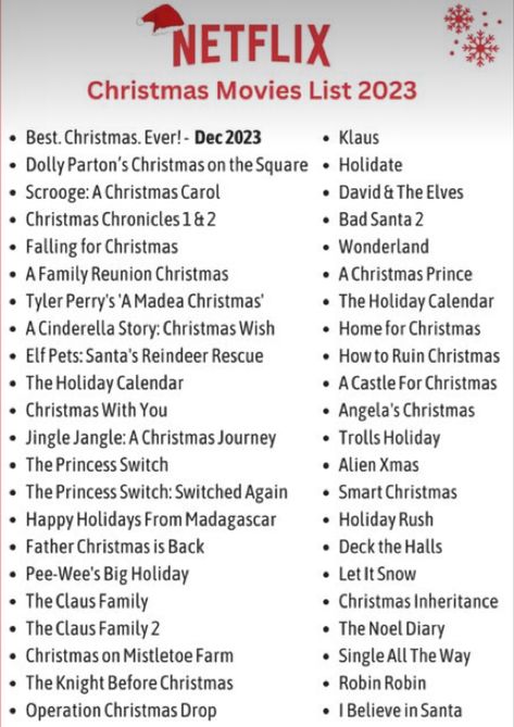 Netflix 2023 List, What To Watch With Family, Old Christmas Movies List, Best Christmas Films, Christmas Films Netflix List, Netflix Movies To Watch Christmas, Christmas Movie List 2023, Christmas Movies On Netflix Best List, Christmas Film List