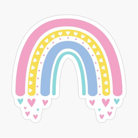 Get my art printed on awesome products. Support me at Redbubble #RBandME: https://www.redbubble.com/i/sticker/Boho-Rainbow-by-byAmethyst/149364111.EJUG5?asc=u Cute Rainbow Stickers, Angel Clipart, Paper Box Template, Happy Birthday Frame, Punch Needle Patterns, Birthday Frames, Cute Animals Images, Teaching Aids, Rainbow Stickers