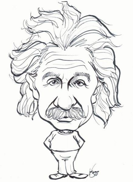 Celebrity Caricature Gallery of Albert Einstein - About Faces Entertainment