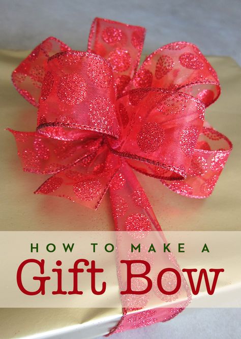 How To Make A Gift Bow, Gift Bow Tutorial, Christmas Present Bow, Bow For Gift, Bows For Presents, Diy Gift Bow, Christmas Gift Bow, Bow Making Tutorials, Package Bows