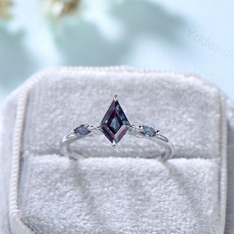 Marquise Alexandrite Band Unique Vintage Alexandrite | Etsy Small Alexandrite Ring, Silver Alexandrite Rings, Simple Non Traditional Wedding Rings, Alexandrite Engagement Ring Silver, Alexandrite Engagement Rings, Non Traditional Engagement Rings, Marquis Engagement Rings, Alexandrite Rings, Whimsical Ring