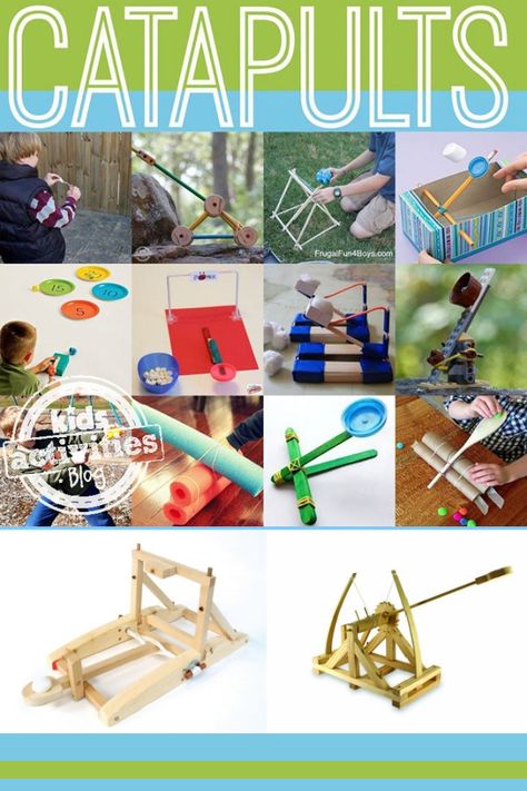 15 Easy Catapults to Make With Kids | Kids Activities Blog Catapult Diy, Catapult For Kids, Diy Catapult, Popsicle Stick Catapult, Kids Stem Activities, Science Club, Stem For Kids, Stem Challenges, Preschool Science