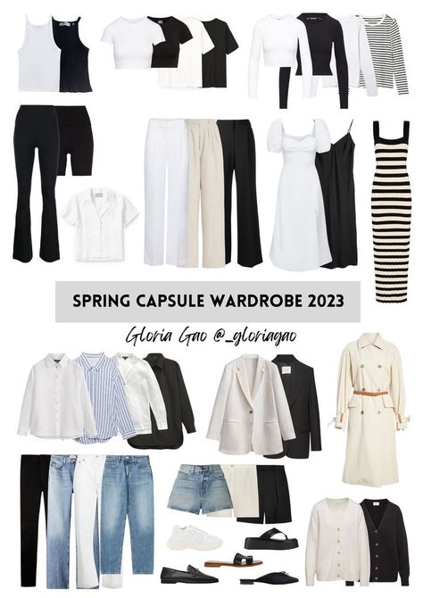 40-piece capsule wardrobe for a warm spring. Details of each items can be found in my YouTube video! Classic Outfits Spring, Spring Capsule Wardrobe Outfits, Spring Capsule Outfits, Clean Girl Capsule Wardrobe, Classy Wardrobe Essentials, Spring Essentials Wardrobe, Spring Capsule Wardrobe 2024, Romantic Capsule Wardrobe, Wardrobe Capsule Spring