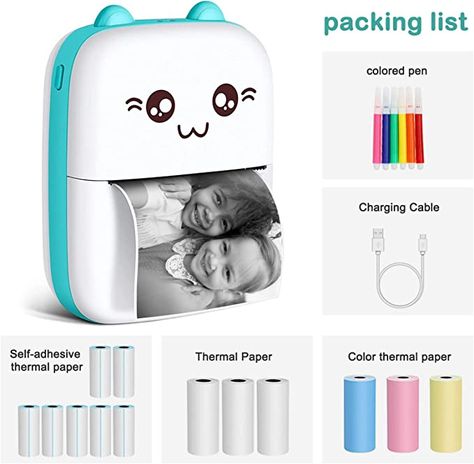 Carseatty Sticker Printer, Inkless Bluetooth Pocket Thermal Printer Wireless Label Machine Mini Photo Printer for Printing Logo, Notes,Journal,List,Memo(including13 rolls of printing paper) : Amazon.co.uk: Stationery & Office Supplies Inkless Sticker Printer, Mini Printer Stickers, Journal List, Mini Photo Printer, Mini Thermal Printer, Small Printer, Journal Lists, Sticker Printer, Printing Logo