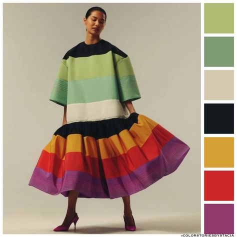 Christopher John Rogers, 1960s Inspired, Drop Sleeve, Color Story, Vogue Fashion, Colorblock Dress, Inspired Dress, Babydoll Dress, Polyvore Fashion