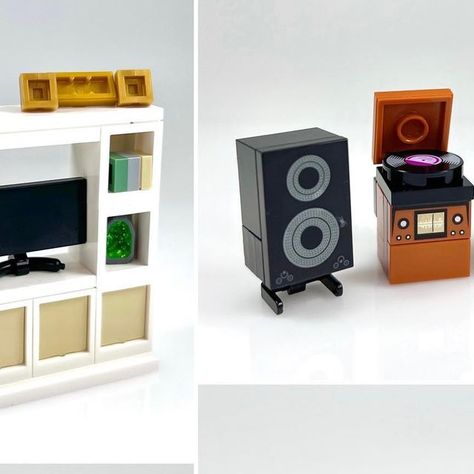 Contemporary Living Room 🛋 This #furniturefriday features a collection of living room items including a long-style sofa with side table… | Instagram Lego Living Room Furniture, Lego Sofa, Lego Living Room, Sofa With Side Table, Living Room Items, Room Items, Cabinet Sideboard, Chest Coffee Table, Tv Console