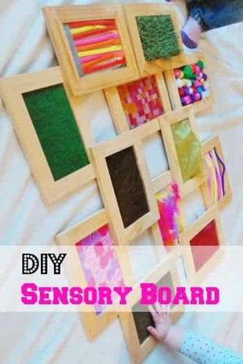 Diy Sensory Board Idea Baby Zintuiglijk, Baby Sensory Board, Diy Sensory Board, Diy Sensory, Sensory Wall, Sensory Board, Sensory Crafts, Sensory Rooms, Sensory Boards