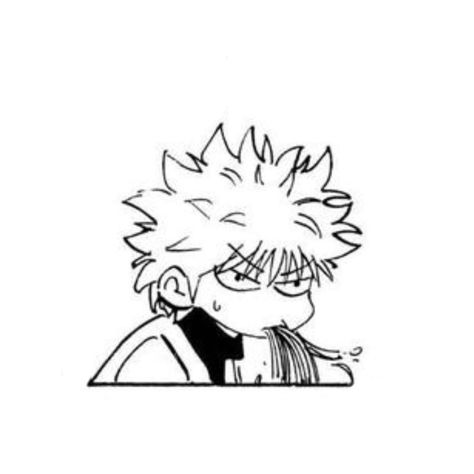 Manga Killua Pfp, Anime White Aesthetic Icon, Hxh Manga Killua, Killua Black And White Icon, Black And White Hunter X Hunter, Killua Zoldyck Manga Icons, Anime Prints Black And White, Killua Zoldyck Black And White, Manga Widget Black And White