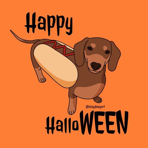 Happy HalloWEEN you spooky cuties 🎃👻 Dachshund | Cute | Digital Art | Spooky Season | Puppy | Dog | Animal Cute Digital Art, Happy Halloween Gif, Dachshund Cute, Halloween Dogs, Halloween Gif, Puppy Dog, Spooky Season, Dachshund, Happy Halloween