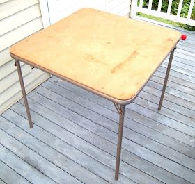 Diary of a Crafty Lady: Card Table Rehab Card Table Makeover, Card Table And Chairs, Bbq Table, Furniture Update, Upcycling Ideas, Card Table, Table Makeover, Outdoor Table Settings, Diy Makeover