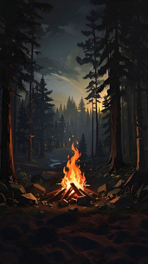 Campfire Drawing, Kaleidoscope Images, Fall Drawings, Cool Wallpapers For Phones, Cool Wallpapers Art, Fantasy Art Landscapes, Animation Background, Garden Home, Canvas Art Painting