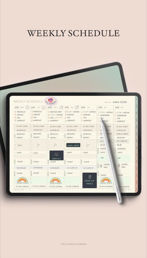 Uplifting Planner 2023 Dated Digital Planner on Ipad Goodnotes app with apple pencil Life Goal Planner, Free Planner Pages, Weekly Schedule Planner, Planner Pdf, Weekly Planner Free, Planner Essential, Schedule Planner, Daily Planner Pages, Routine Planner