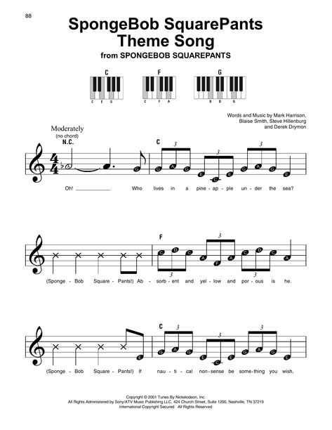 Download Super Easy Piano sheet music to SpongeBob SquarePants Theme Song by Steve Hillenburg and print it instantly from Sheet Music Direct. Spongebob Piano Notes, Clarinet Beginner Sheet Music, Guitar Sheet Music With Chords, Xylophone Music, Piano Songs Sheet Music, Song Sheet Music, Piano Sheet Music Letters, Piano Music Easy, Clarinet Music