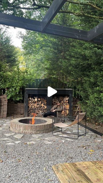 Michaela Shoebridge on Instagram: "And finally the first fire is lit 🔥 I am going to love spending time here. What do you think? Should we build a cover for it next? 

I still can’t believe we built this out of unused block paving 💪🏼 my fave upcycle for sure! #firepit #firepitdesign #firepitseason #upcycling #diyproject #outdoorspace #gardeninspo" Winter Fire Pit Ideas, Winter Fire Pit, Winter Fire, Fire Pit Ideas, Block Paving, Fire Pit Designs, Firepit, Outdoor Fireplace, Garden And Yard